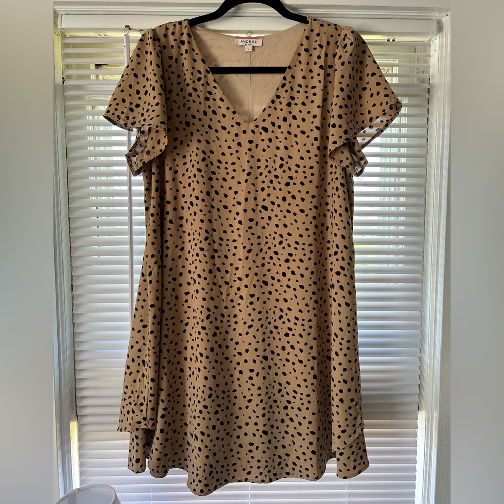 Women’s Andree Animal Print Short Sleeve Dress - Size Large